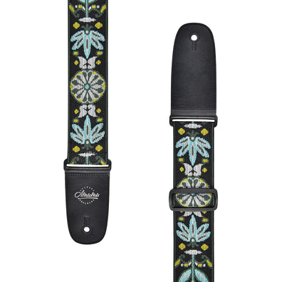 AMUMU Multi-Color Daisy Guitar Strap -PET04J-BL